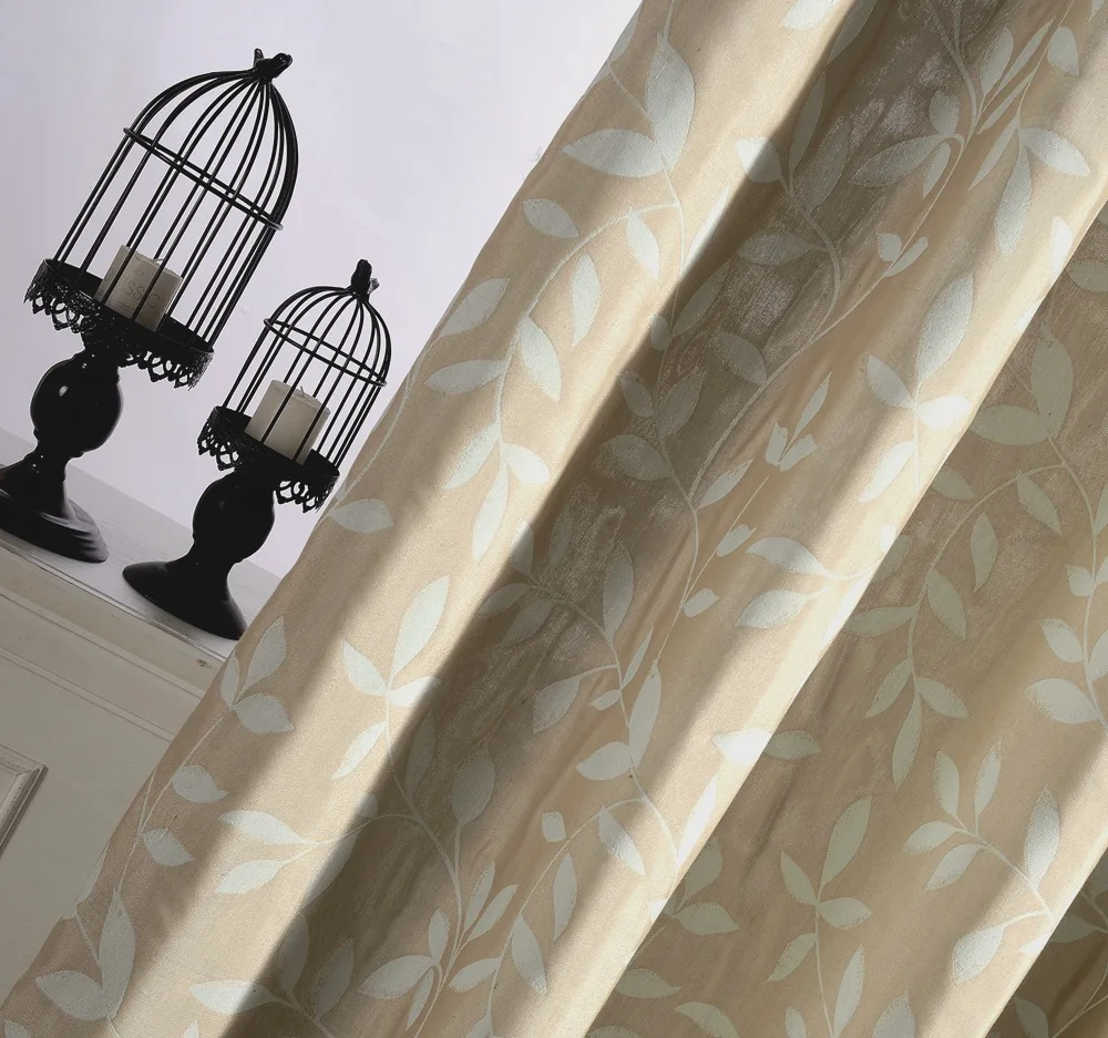 Двойная жаккардовая занавеска кофейно синяя оконная Цветочная s образные