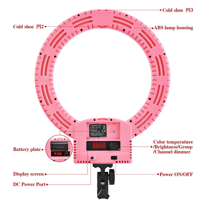 FOSOTO FT 12B Led 3200 5600K Настольный штатив крепление подставка для камеры телефона макияж фотография кольцо свет