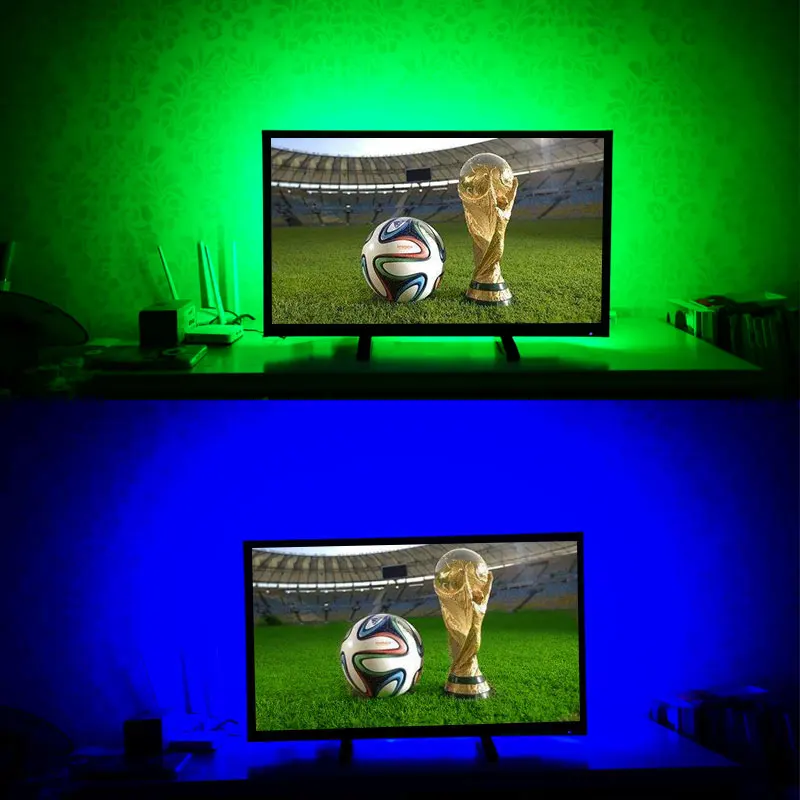 Светодиодная лента USB TV DC 5 В/6 в SMD 3528 RGB Диодная гибкий контроллер Белый/теплый