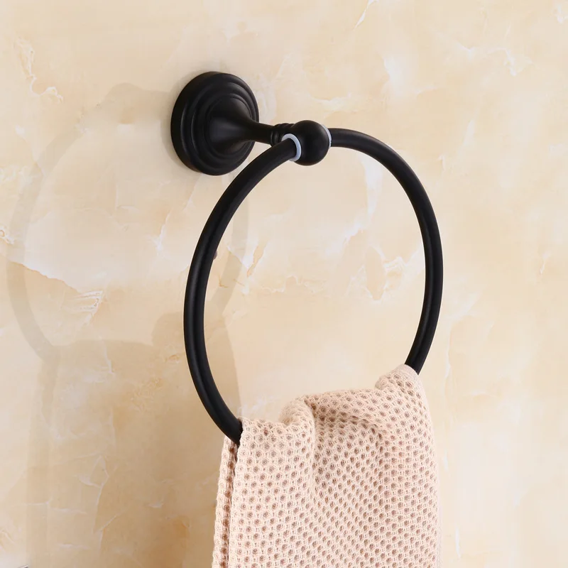 Solid Stainless steel black Finished Bathroom towel ring bathroom Accessories Towel Ring rackTowel shelf Bar | Обустройство дома