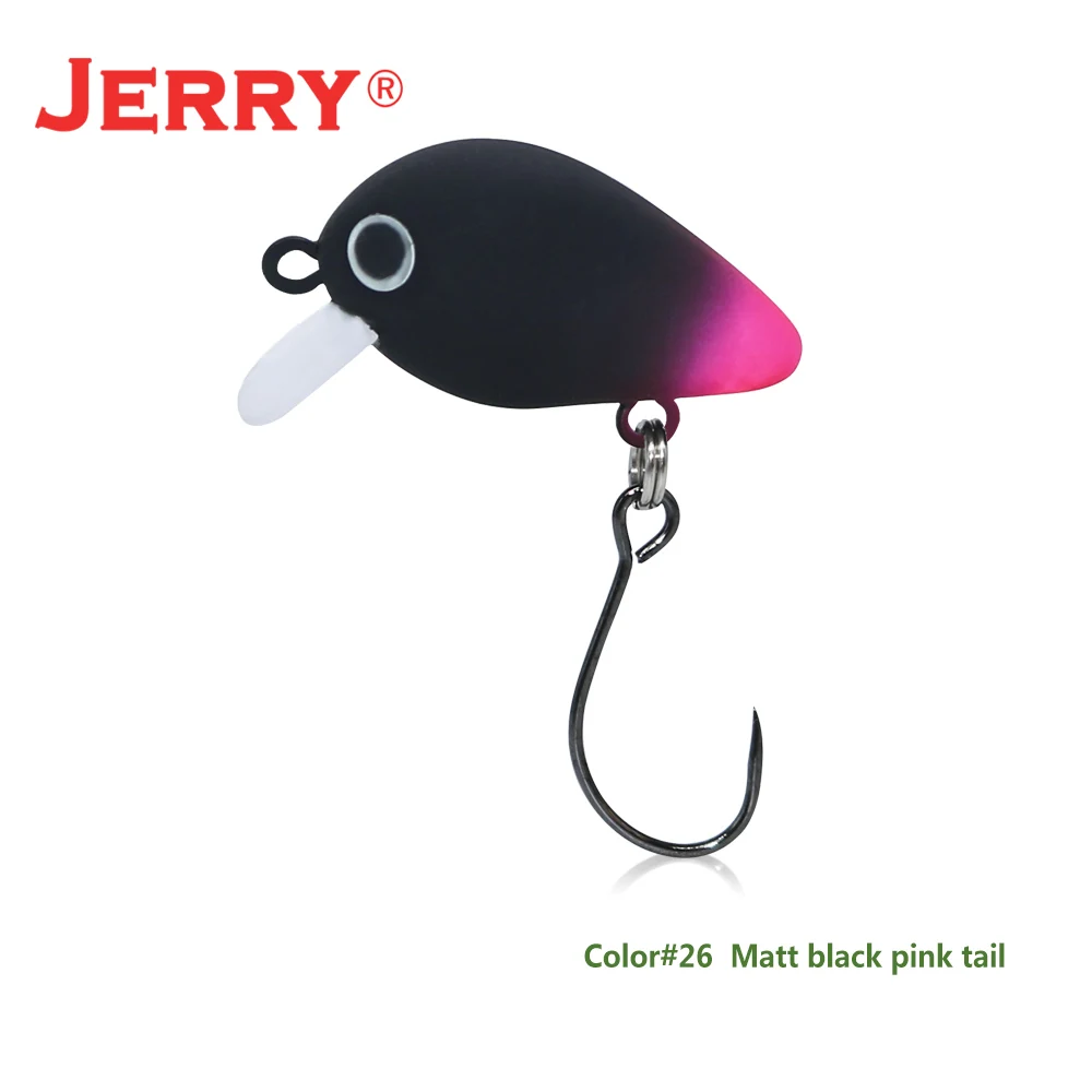 Jerry Thumb 1 шт. 25 мм 1,8 г Мини кренкбейт плавающие воблеры форель УФ розовый цвет искусственная приманка жесткие рыболовные приманки - Цвет: 26 matt black pink