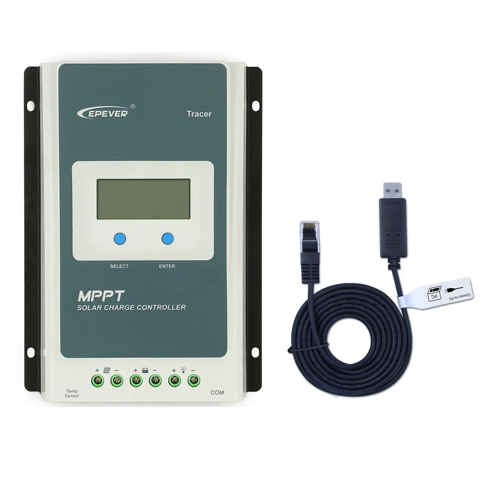 Tracer 4210an Контроллер Заряда MPPT EPsolar 100V 40A 12V 24V lcd солнечная панель управления зарядкой контроль напряжения - Цвет: 4210AN PC Cable