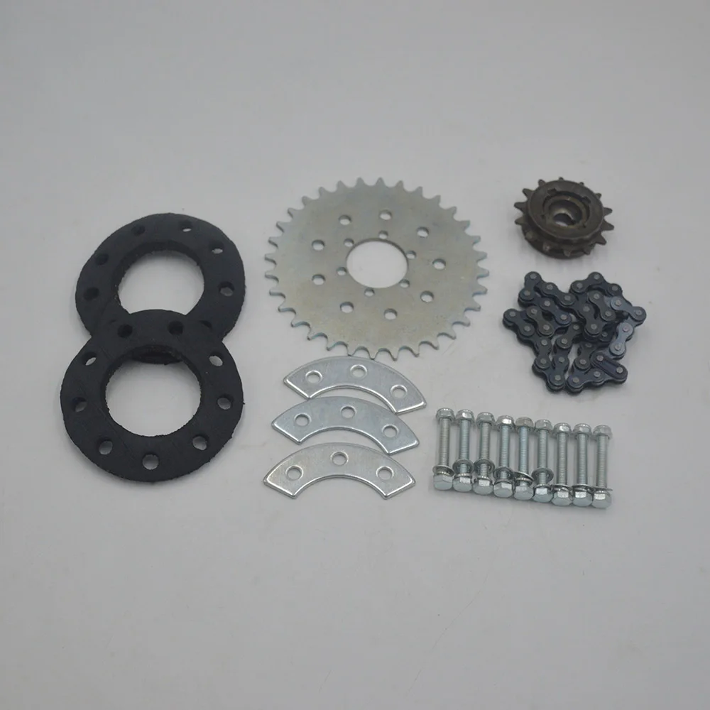 kit 1 Звездочка для мотора, цепное колесо для велосипеда, заднее колесо 32 T, Звездочка для левого привода, комплект двигателя 16 T, адаптер свободного хода для двигателя MY1016Z - Цвет: kit 1