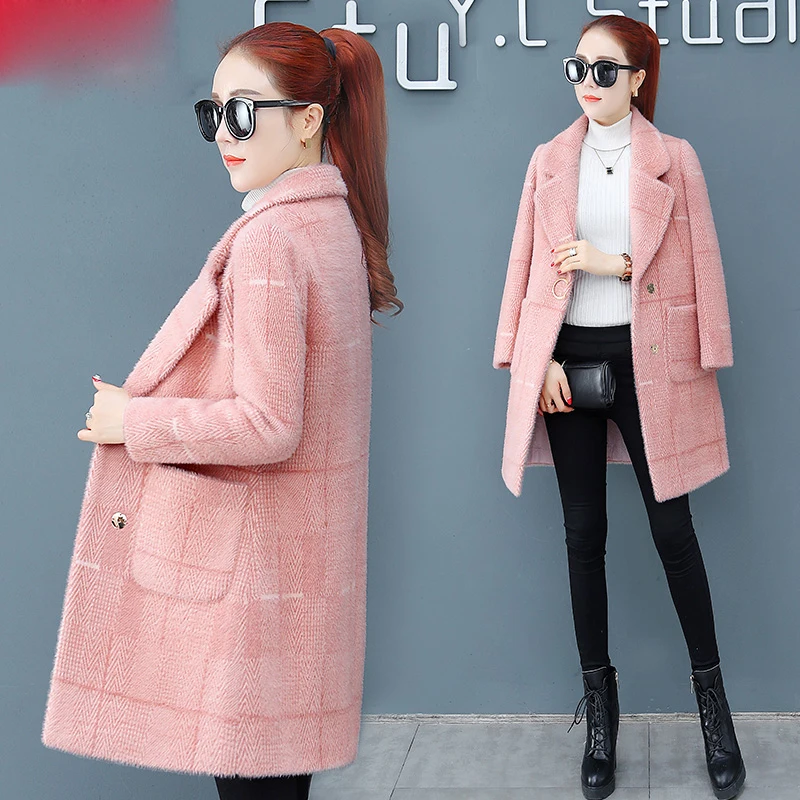 Зимняя женская куртка новинка модное утепленное шерстяное пальто из