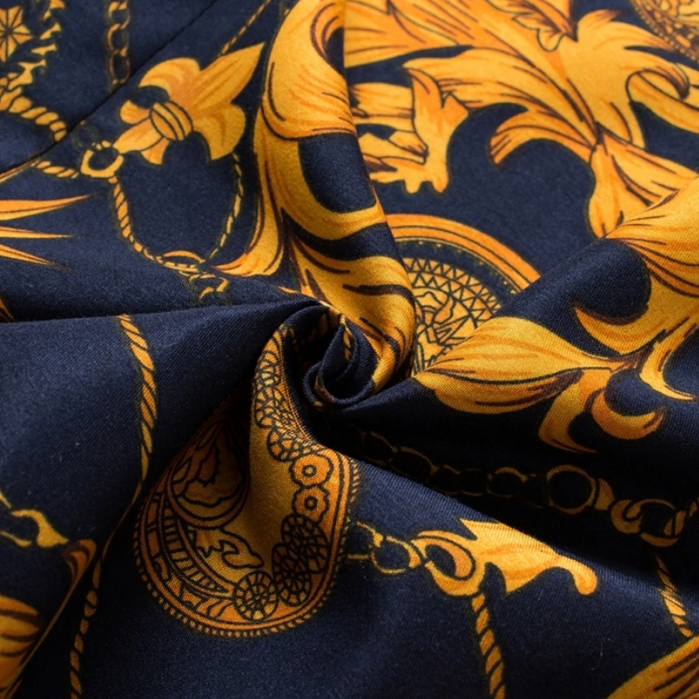 С длинным рукавом для мужчин рубашка цветочный принт Тонкий Бизнес Топ