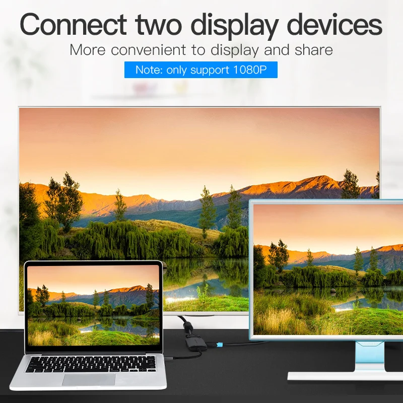 Vention USB C Type to HDMI VGA Female Adapter for Macbook Chromebook Pixel Huwei Mate 10 3.1 | Электроника