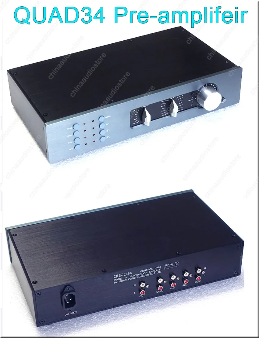 QUAD34 Hi-Fi Предварительный усилитель предусилитель классический QUAD34 предусилитель Регулируемый ВЧ бас для усилителя мощности, 110 В/220 В AC Вход