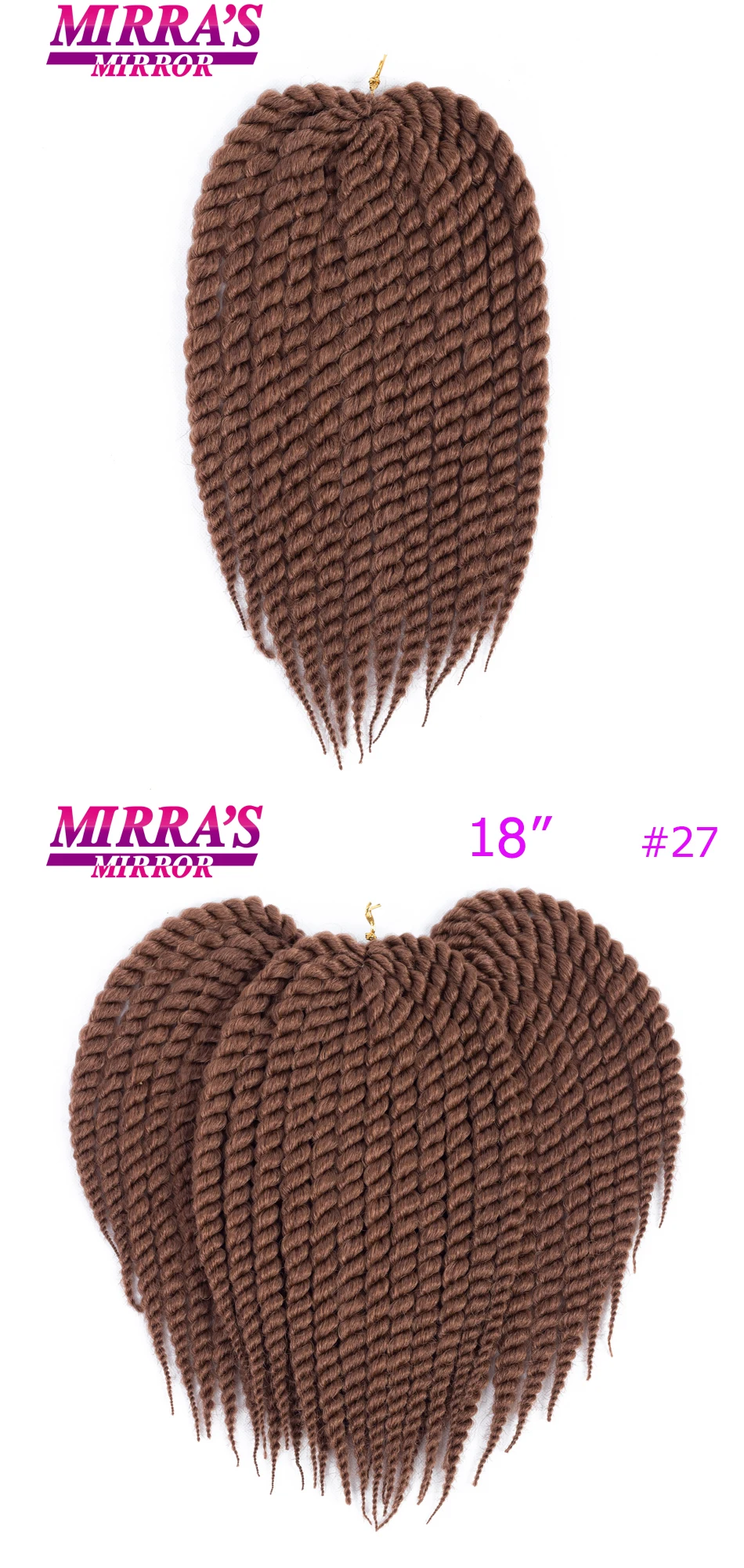 Mirra's Mirror 6 шт. Twist Hair 1" 18" 2" Гавана Twist вязание крючком косы синтетические плетеные волосы 2X 12 прядей/упаковка