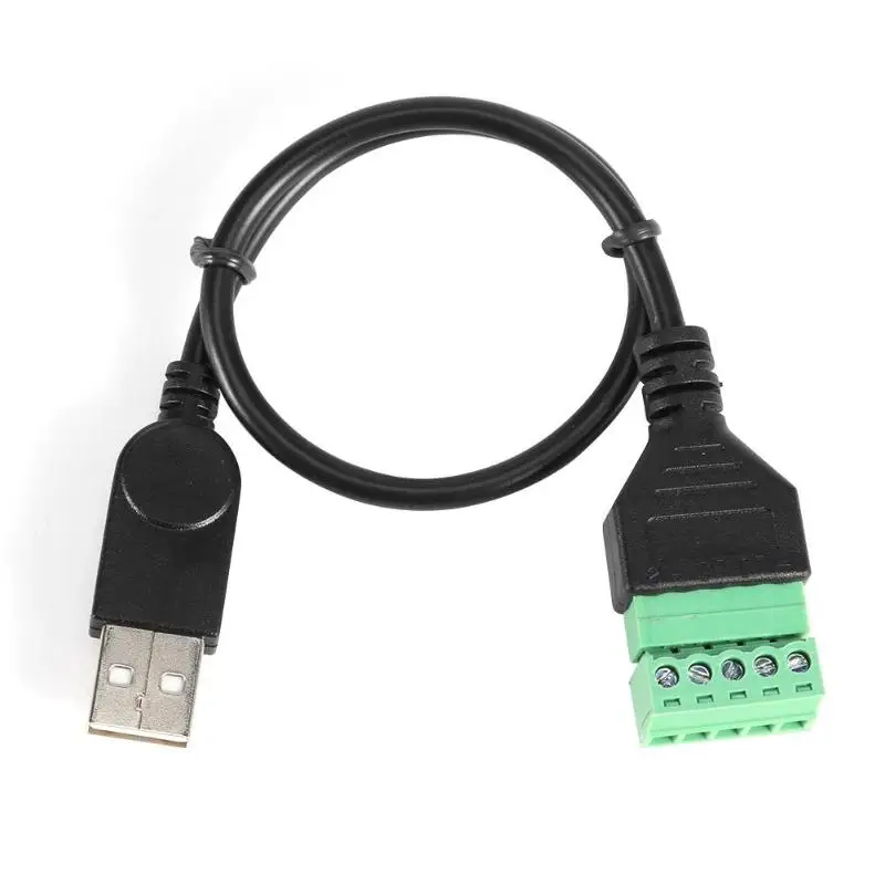 USB 2,0 Тип мужчина к 5Pin винт с 30 см щит терминал разъем Кабель-адаптер провода USB2.0 для винтовой терминал