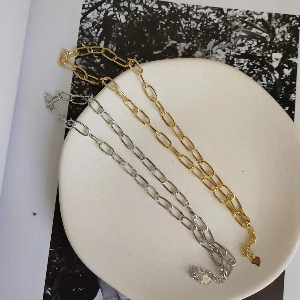 

1 шт., подлинное серебро 925 пробы, тяжелая цепочка Rolo Link, подвеска, чокер, короткое Очаровательное ожерелье, изящное ювелирное изделие X109