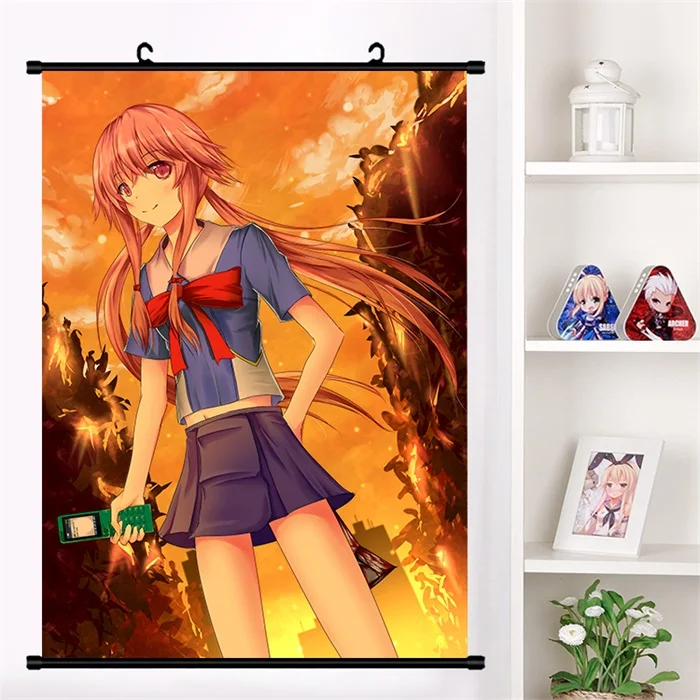 D Японское аниме Mirai Nikki Amano Yukiteru Gasai Yuno Настенная роспись плакат Настенные подвесные плакаты коллекция домашнего декора - Цвет: D