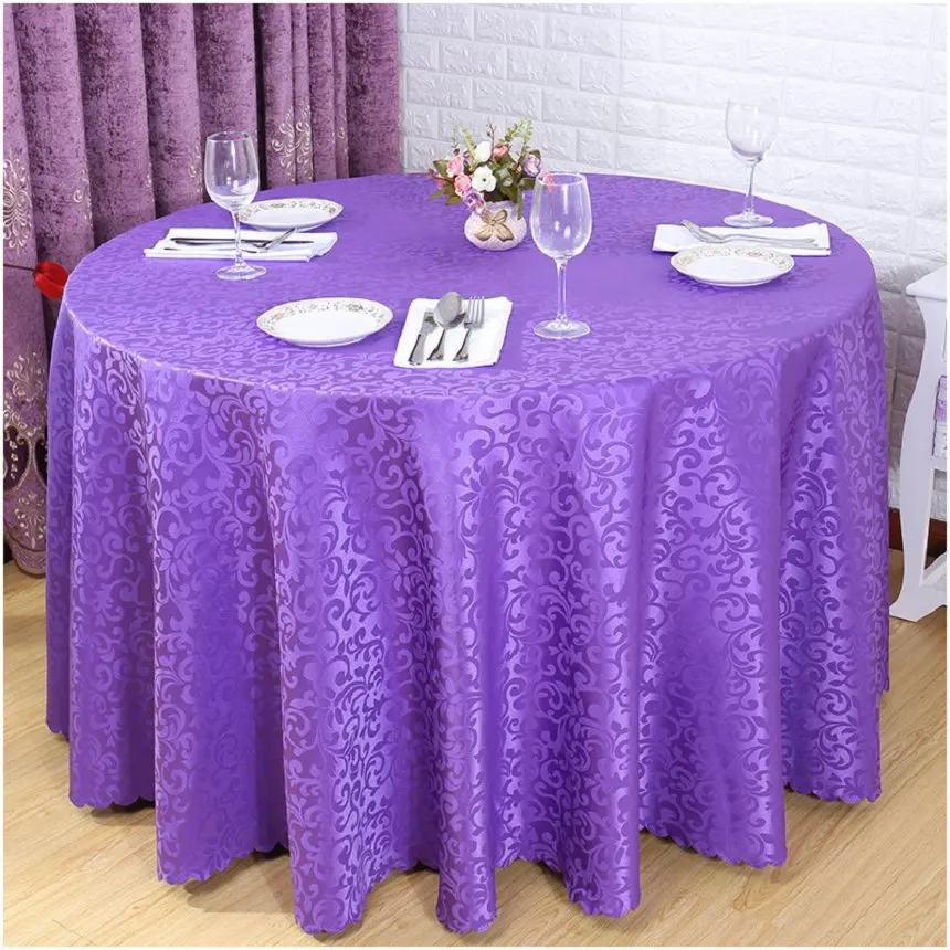 dark purple Жаккард с цветами домашняя скатерть отель Свадебная вечеринка скатерть круглая/квадратная скатерть - Цвет: dark purple