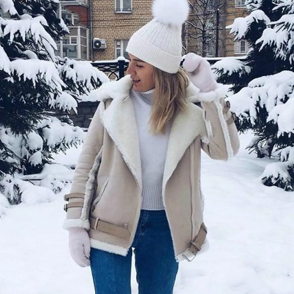 Новинка 2019 кожаная куртка женская зимняя замшевая короткая мотоциклетная из