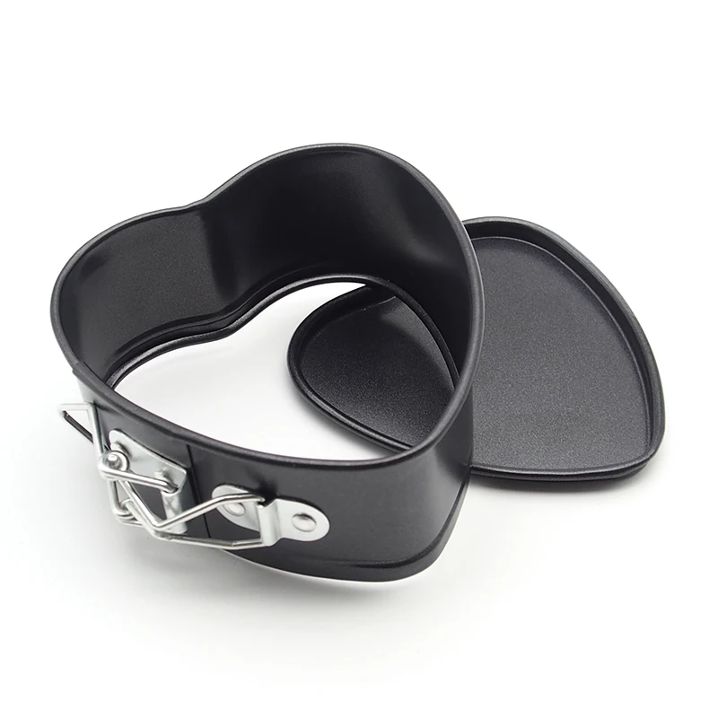 Антипригарная пружинная форма для торта из углеродистой стали в форме сердца