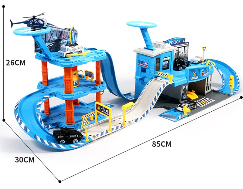 

New track puzzle large parking lot toy police engineering fire truck gift toy car oyuncak back to the future kids toys brio tayo