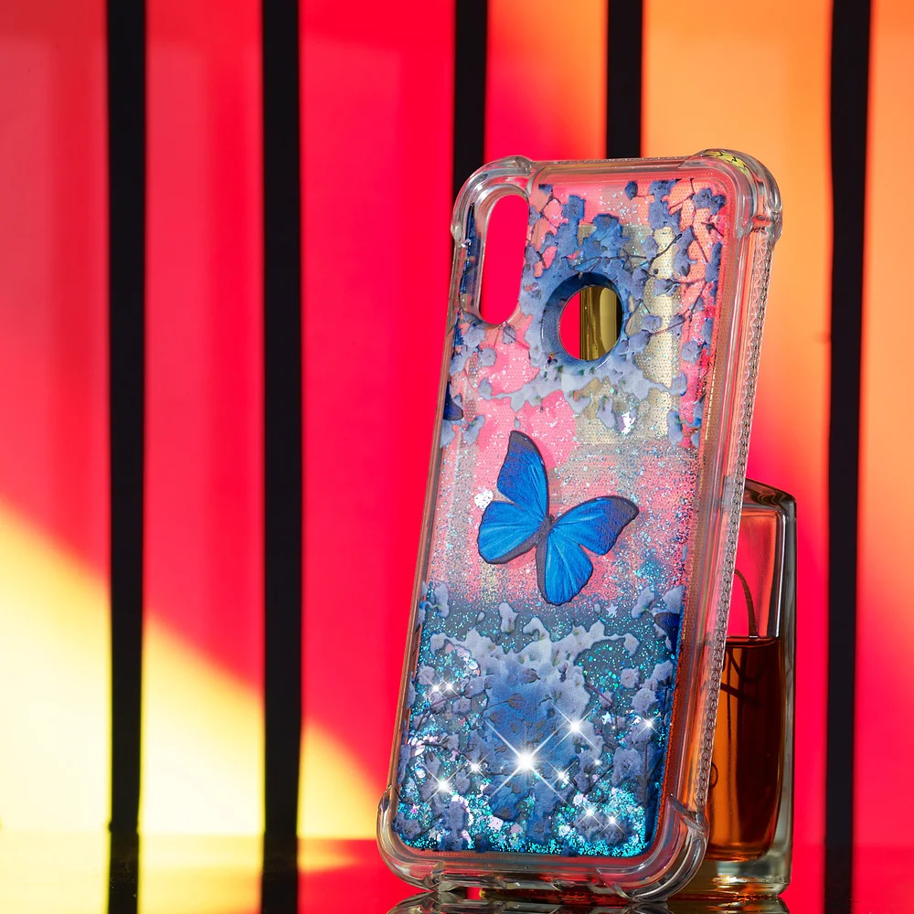 Подходящий чехол для Huawei P20 Lite Nova 3E ANE LX1 L21 Блестящий динамический жидкий зыбучий