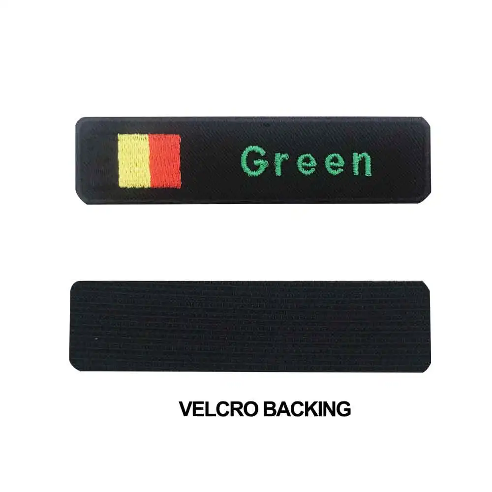 green velcro Пользовательские флаг Бельгия имя патчи персонализированные железные на крючок подложки - Цвет: green velcro