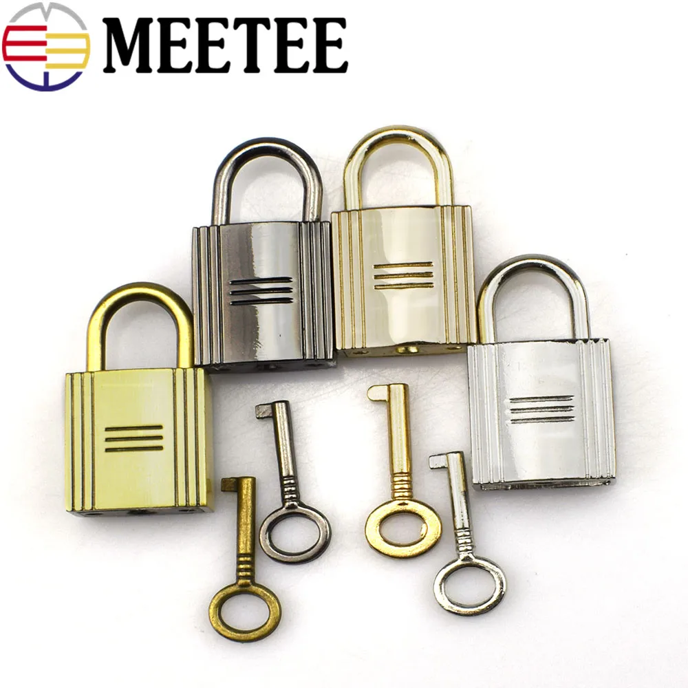 2/5/10 комплекты Meetee цвета: золотистый, серебристый пистолет черный латунный замок ключевые аксессуары полосатая Сумка висячий замок Сумочка с пряжкой замков роллингов G9-1