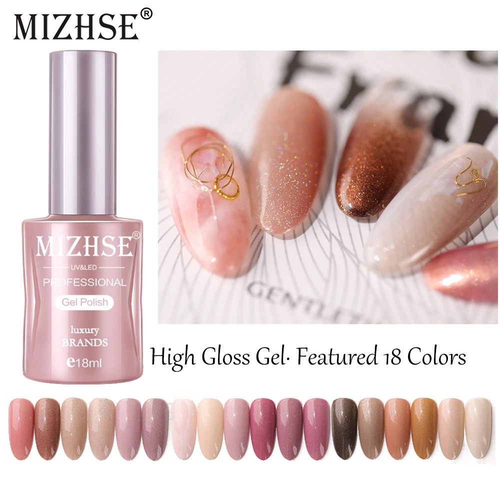 MIZHSE 18 шт. блестящий гель для ногтей Цвет s мл блестки впитывающий УФ светодиодный