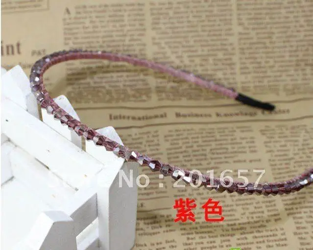 Wholesale and Retail fashion crystal beads hairband hair accessory headband color assorted 12pcs/lot images - 6