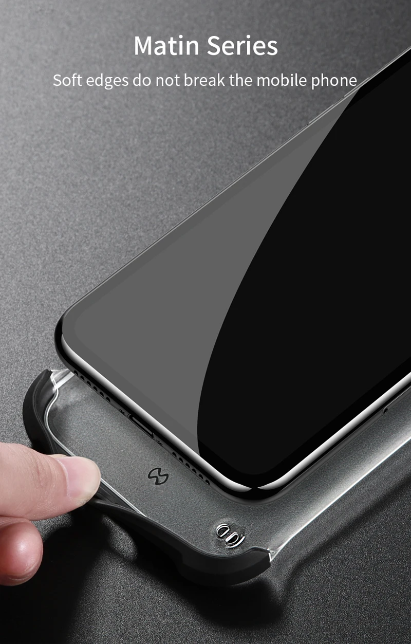 Прозрачный чехол XUNDD для iPhone X, XR, XS Max, Ультратонкий матовый чехол из поликарбоната+ ТПУ с ремешком, цветной милый чехол