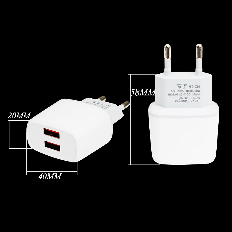 Сетевое зарядное устройство с двумя USB-портами 5 В 2 А | Мобильные телефоны и
