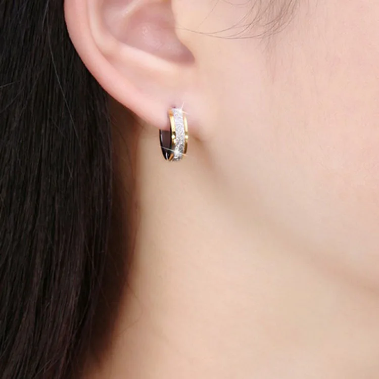 Fashion Silver Color Grind Arenaceous Frosted Earrings for Women Girls Modern Stainless Steel Hoop Earring Jewelry 2019 | Украшения и