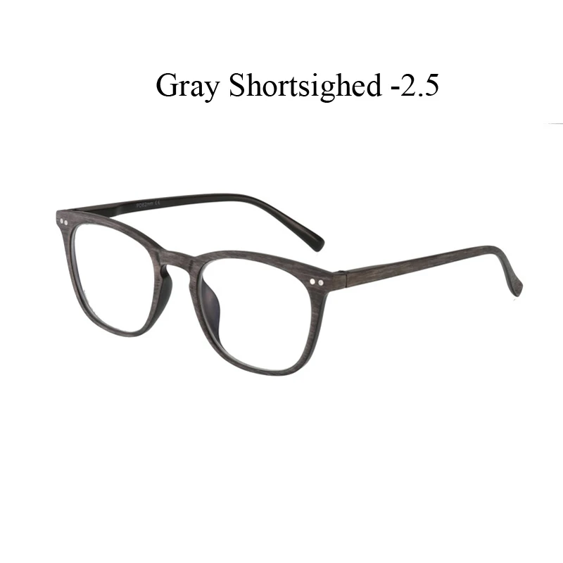 gray myopia 2.5 Zilead имитация дерева готовое солнце фотохромные близорукость для женщин и мужчин близорукие очки солнцезащитные очки 0to-4.0 унисекс - Цвет оправы: gray myopia 2.5