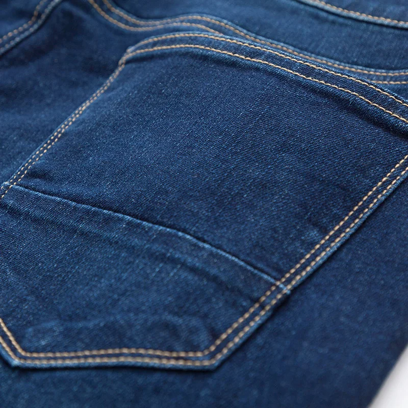 SEMIR мужские зимние синие джинсы на подкладке из стрейчевого денима теплые для