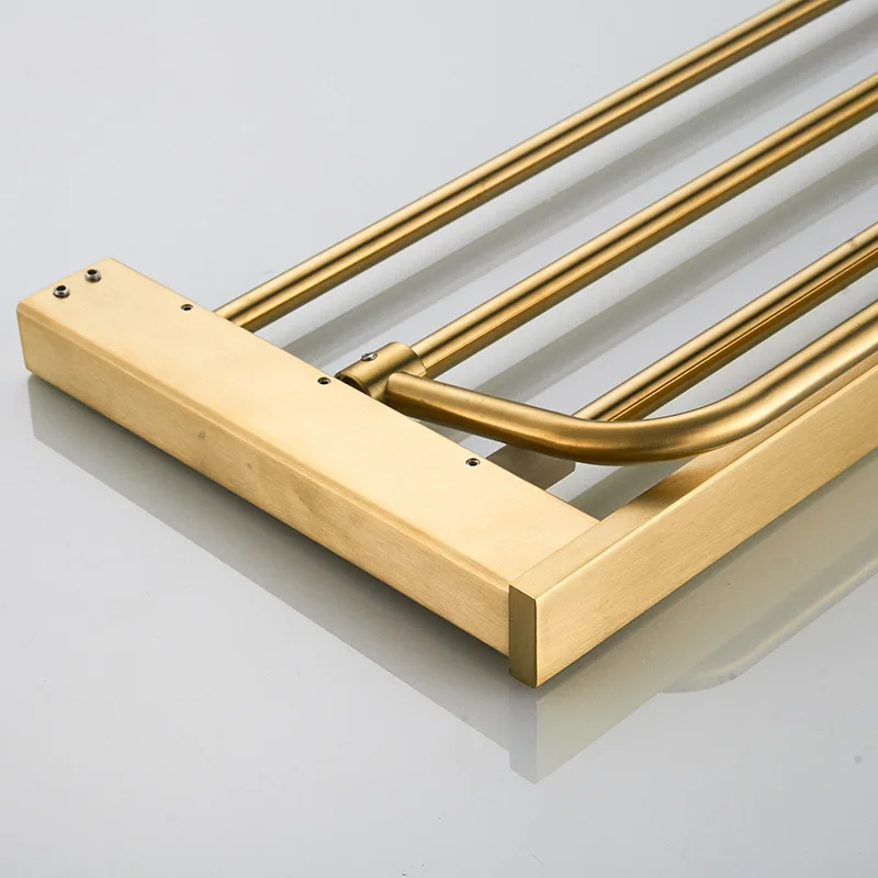 MTTUZK 304 Нержавеющая сталь матовая Золотая вешалка для полотенец Держатель Полка