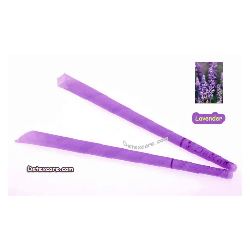 

408 PCS/LOT lavender trumpet beewax ear candle,ear cone,ear wax candle,pesticide free,no burning smoke,with protective disc+CE