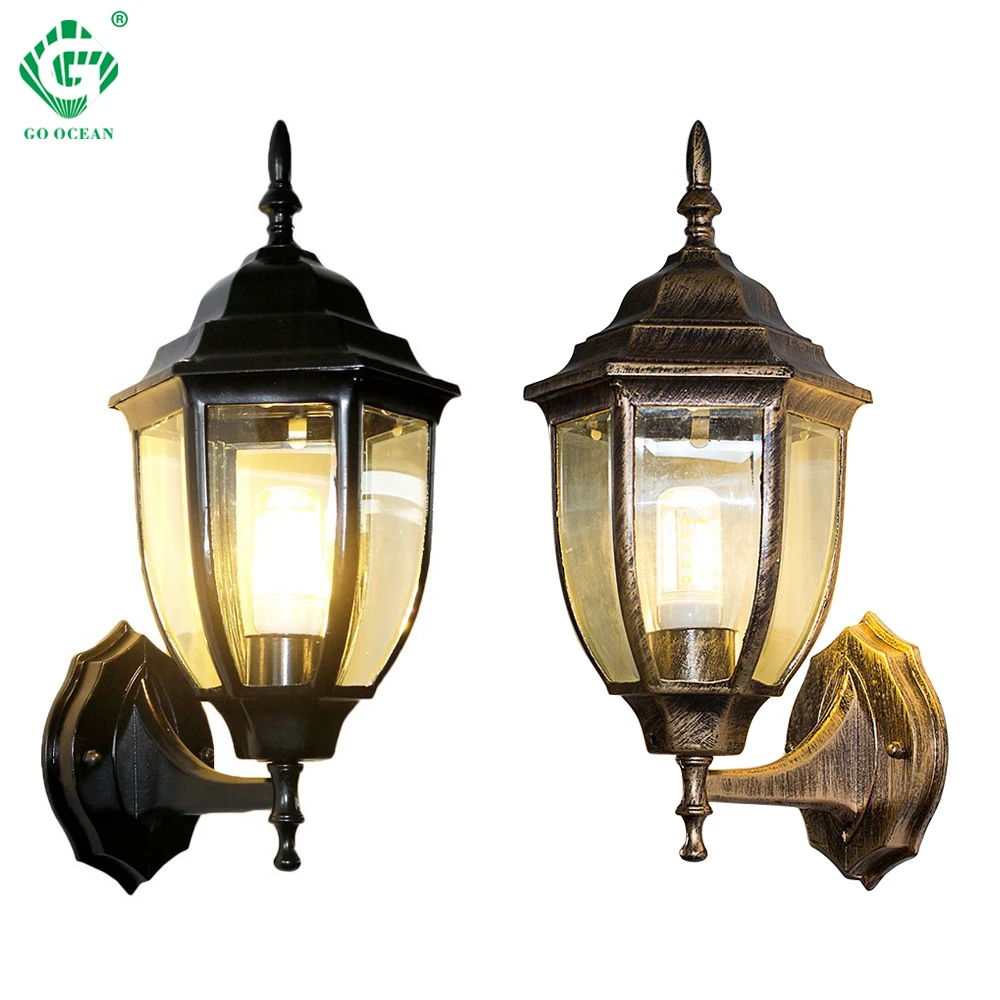 

Outdoor Wall Sconce Black Bronze Wall Lamp E27 Bulb Up Down Lights Garden Coach Yard Outside Exterior Garage Sconces Porch Light