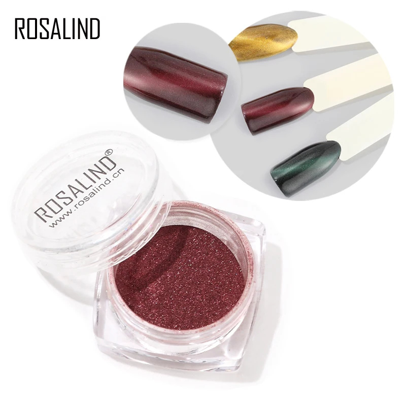 ROSALIND 1 шт. Новый кошачий глаз 3D эффект ногтей Блестящий хромовый порошок для