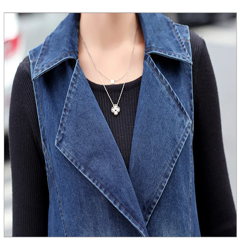 Женская Джинсовая безрукавка повседневный облегающий двубортный жилет из