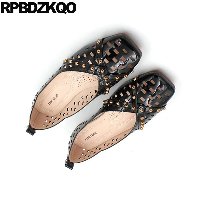 Женские свадебные балетки из лакированной кожи с квадратным носком Большие