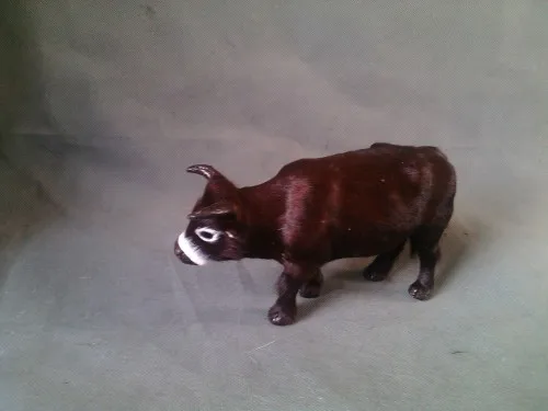 

Маленькая игрушечная игрушка для крупного рогатого скота, полиэтилен и мех, модель для крупного рогатого скота, подарок, около 14 см x 6 см x 7 с...