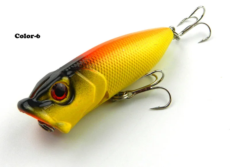 Wholesale! 100pcs/lot 6.5CM/11.8G Popper Fishing lures Multi-Colors Plastic hard baits fishing tackle 6-9 | Спорт и развлечения