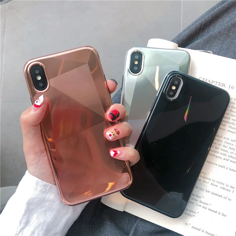Зеркальные телефонные чехлы с кристальным покрытием чехол для iPhone 7 Блестящий