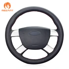 Черный чехол рулевого колеса автомобиля MEWANT из искусственной кожи для Ford Focus CC Focus C-Max Kuga Tourneo Connect Transit Connect