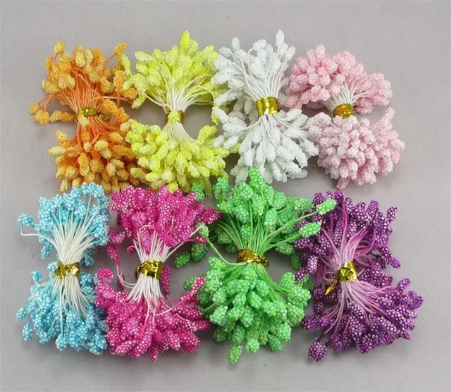 640pcs 640 шт/1100 шт 5 мм Цветок stamen pistil цветочные тычинки украшения торта ремесло DIY C1103 - Цвет: 640pcs