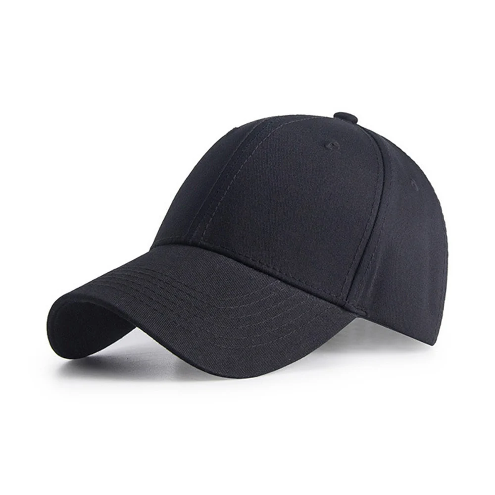 

New Black Sport Baseball Cap Solid Women Men Cap Cotton Fabric Unisex Hip Hop Caps Male Dad Hat Bone Metal Buckle Adjustable