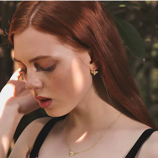 Semulem Tiny Bee простые женские серьги из натуральной 925 Серебряный Модный Ювелирные