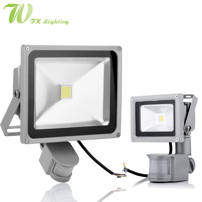 LED PIR Motion Sensor Floodlight 10 Вт 20 30 50 СВЕТОДИОДНЫЕ Лампы 85-265 В Индукции Наружного