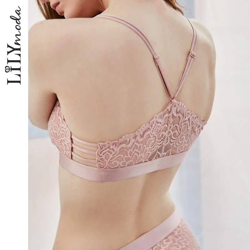Комплект нижнего белья LILYMODA женский кружевной пикантный бюстгальтер-Бралетт с