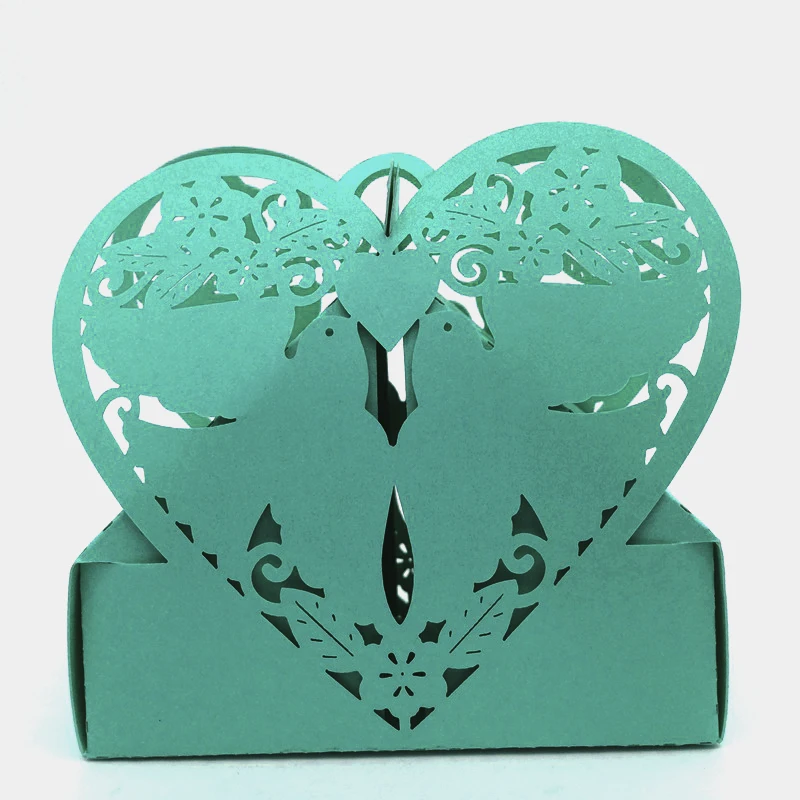 50 шт./компл. подарочные коробки для свадебных конфет вечеринок сердца птицы