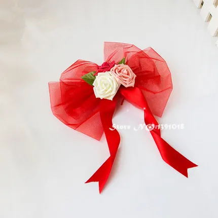 Лента из тесьмы с бантом PE цветы свадебная Автомобильная дверь Декоративная