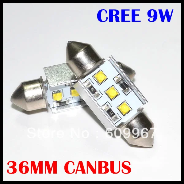 Новый дизайн Festoon led canbus 36 мм 9 Вт cree чипы c5w купольный свет Светодиодные