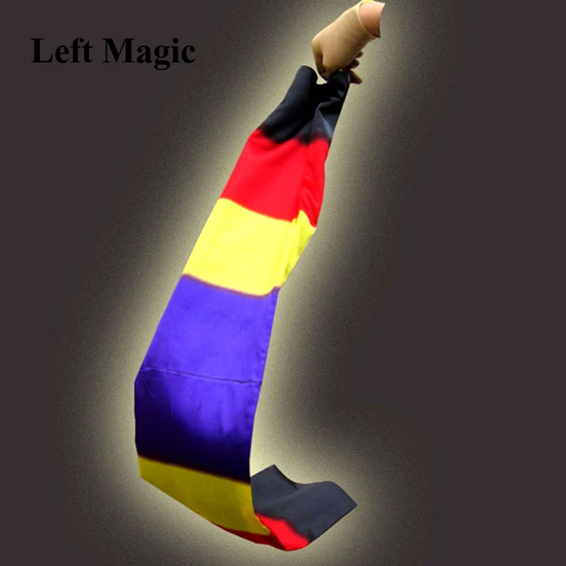 

Change Color Scarf Magic tricks Black To Rainbow Silk Streame Magic Tricks magia Props Funny stage Close Up Magie E3061
