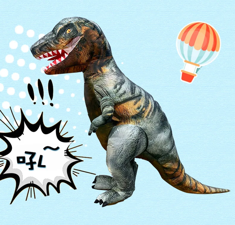 Надувной костюм T Rex Raptor, карнавальный костюм, Кошмар перед Рождеством, костюм динозавра, аниме