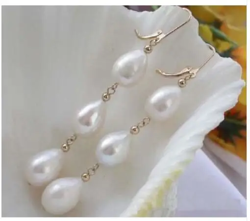 PAIR 9-10MM SOUTH SEA WHITE NATURAL PEARL EARRING 925 Earring jewelry women WonderfulGenuine Selling Huge | Украшения и